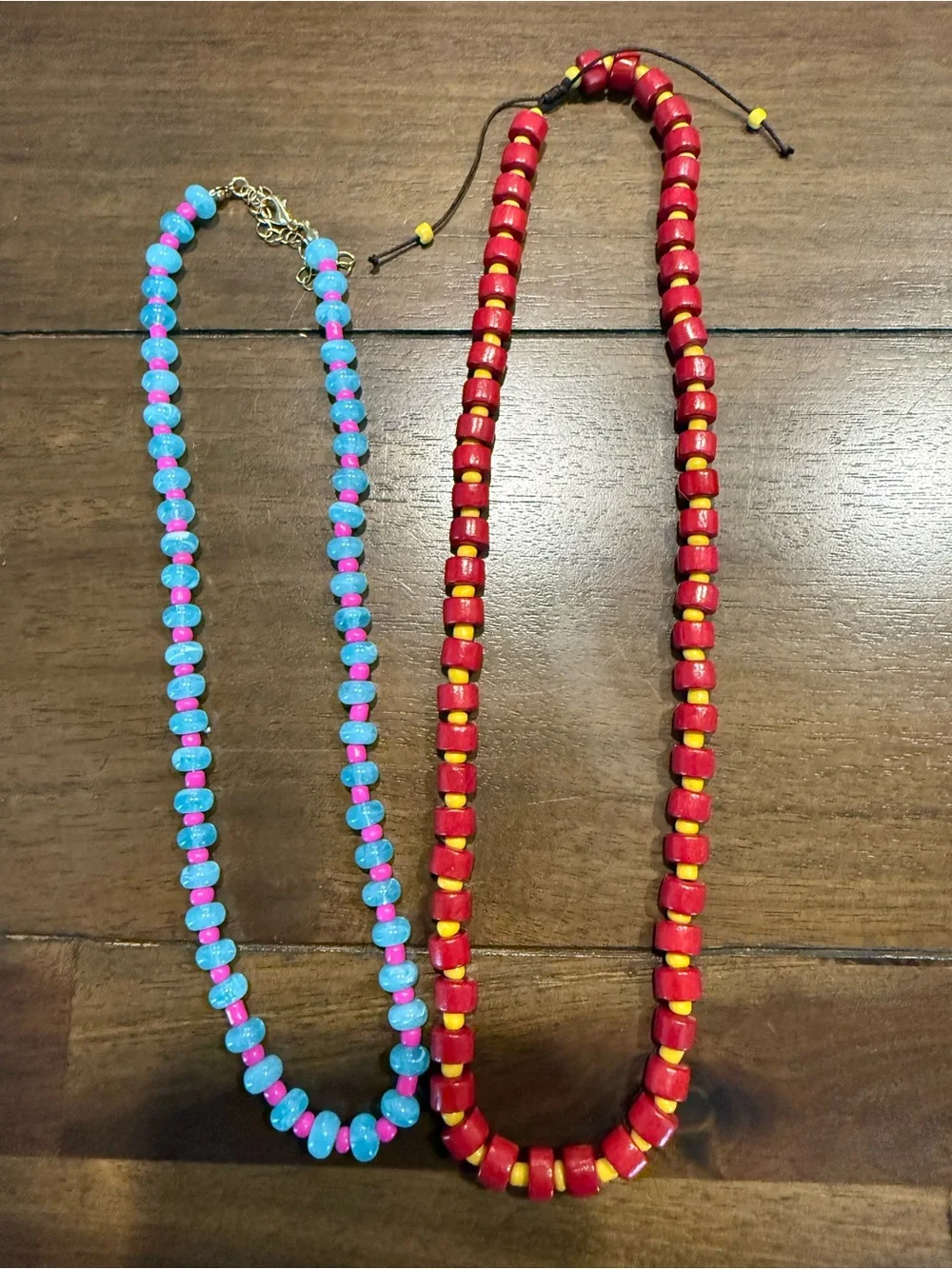 Handcrafted Beaded Earrings - Red & Turquoise